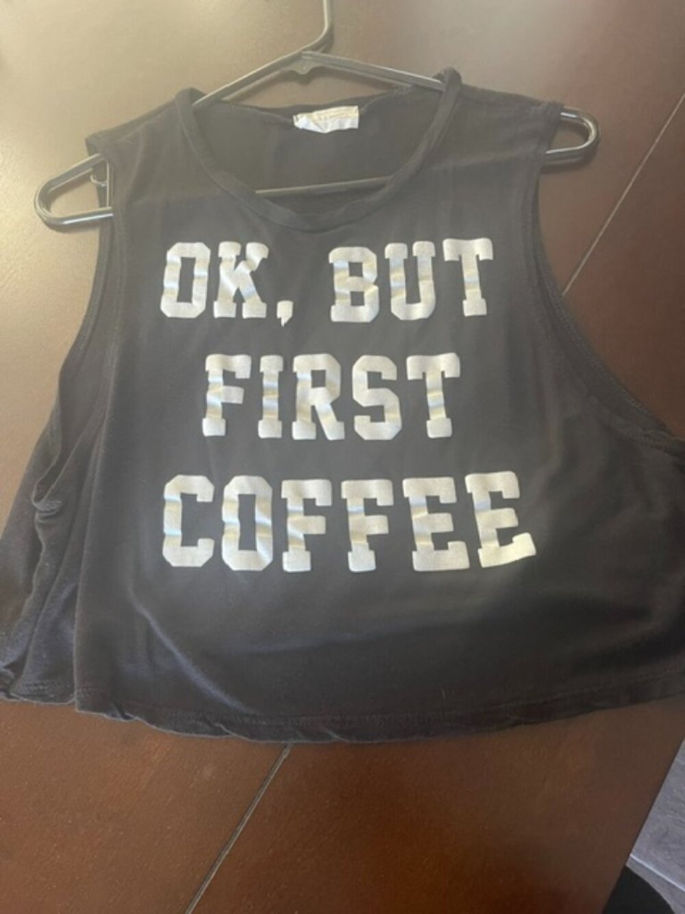 black top with righting
